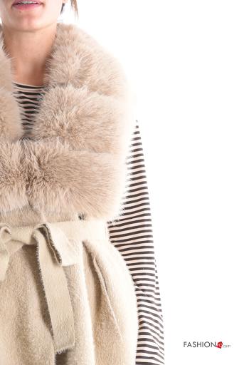 Weste mit Gürtel mit Fell mit Taschen - ph 4