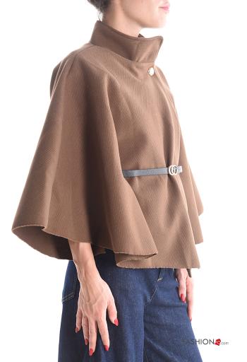 Cape 3/4 sleeve with buttons with belt Rollneck - ph 3