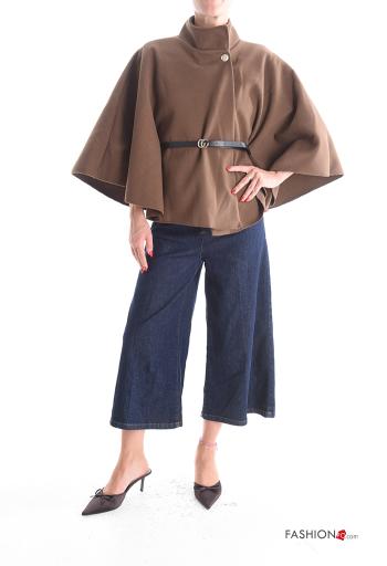 Cape 3/4 sleeve with buttons with belt Rollneck - ph 5