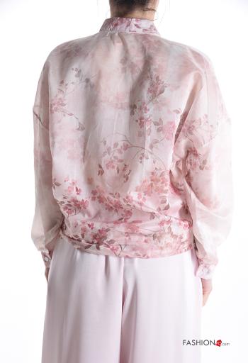 Camicia maniche lunghe Fantasia floreale con bottoni - ph 2