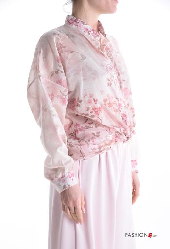 Camicia maniche lunghe Fantasia floreale con bottoni - ph 3