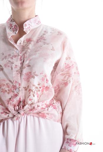 Camicia maniche lunghe Fantasia floreale con bottoni - ph 4