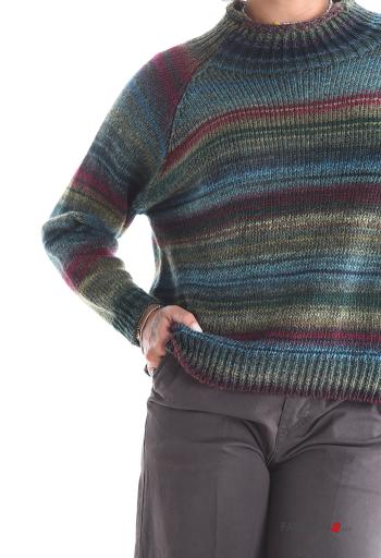 Striped long sleeve crew neck Wool Mix Sweater - ph 4