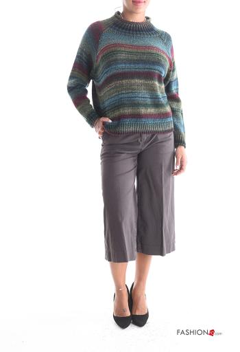 Striped long sleeve crew neck Wool Mix Sweater - ph 5