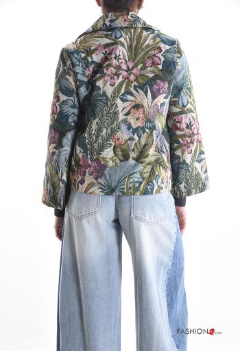 Floral long sleeve Cotton Jacket with buttons with lining with pockets - ph 2