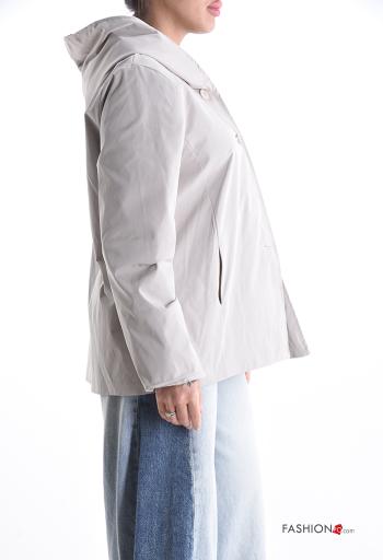 long sleeve Jacket with buttons with hood with pockets - ph 3
