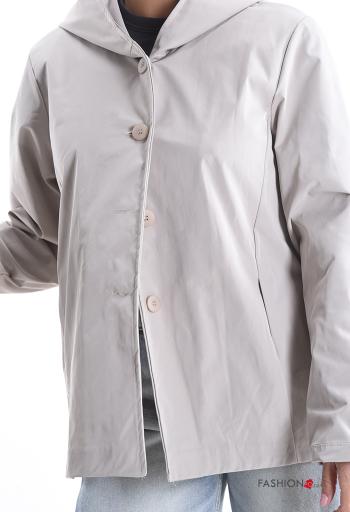 long sleeve Jacket with buttons with hood with pockets - ph 4
