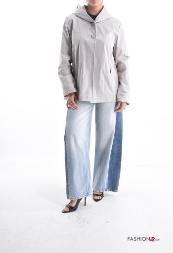 long sleeve Jacket with buttons with hood with pockets - ph 5