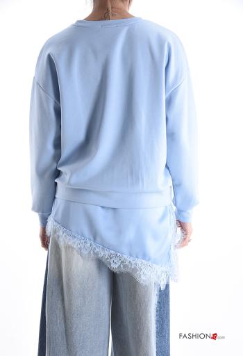 Sweatshirt gola redonda assimétrico manga comprida renda - ph 2