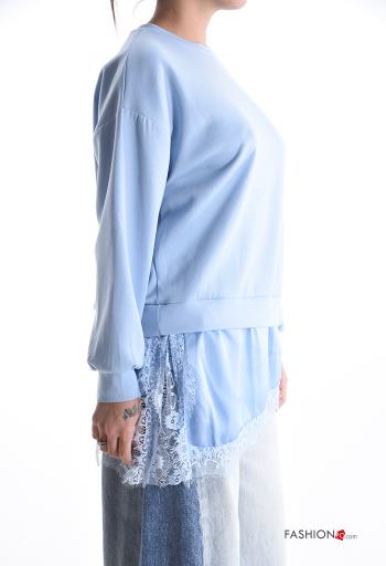 Sweatshirt gola redonda assimétrico manga comprida renda - ph 3