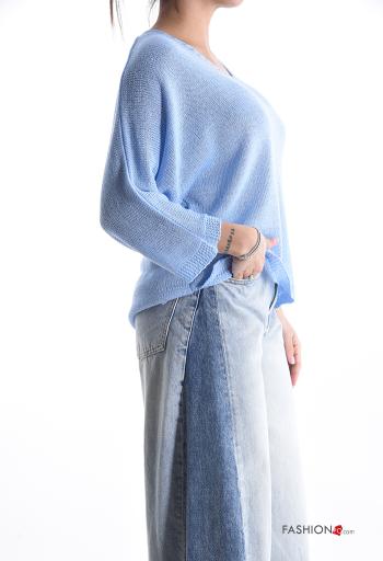 lange ärmel Strickpullover mit V-Ausschnitt - ph 3