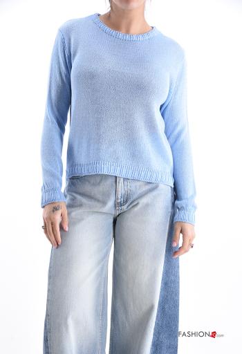 lange ärmel u-boot ausschnitt Strickpullover - ph 1