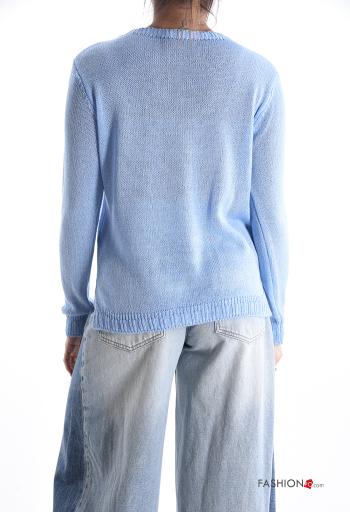 lange ärmel u-boot ausschnitt Strickpullover - ph 2