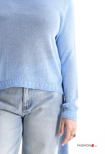 lange ärmel u-boot ausschnitt Strickpullover - ph 4