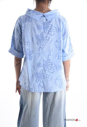 Embroidered long sleeve with collar Cotton Tunic broderie anglaise - ph 2