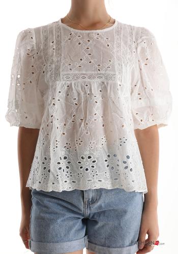 Bluse aus Baumwolle englische stickerei