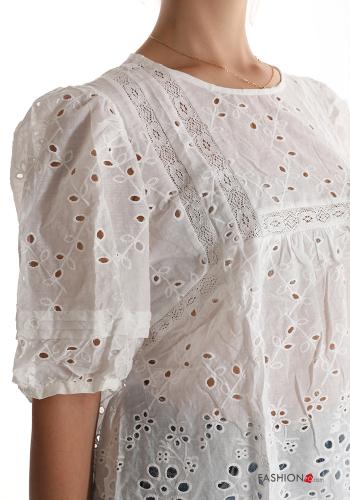 Bluse aus Baumwolle englische stickerei - ph 4