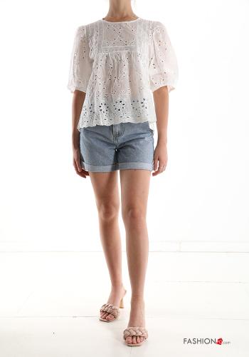Bluse aus Baumwolle englische stickerei - ph 5