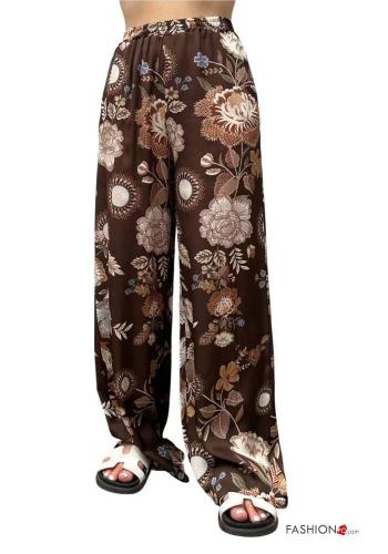 Blumenmuster Satin Hose