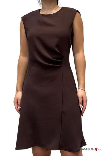 short sleeve crew neck knee-length Dress