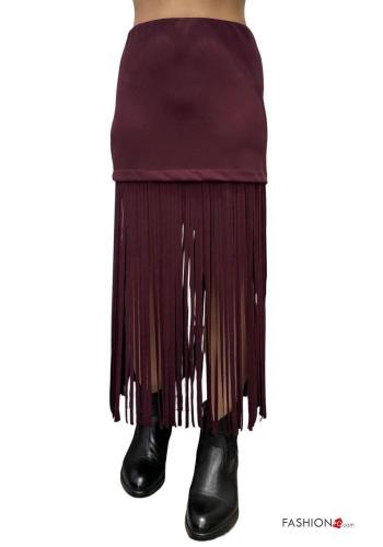 high waist Skirt with fringe with elastic - ph 1