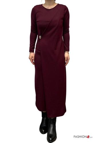 long sleeve crew neck Dress with buttons - ph 1
