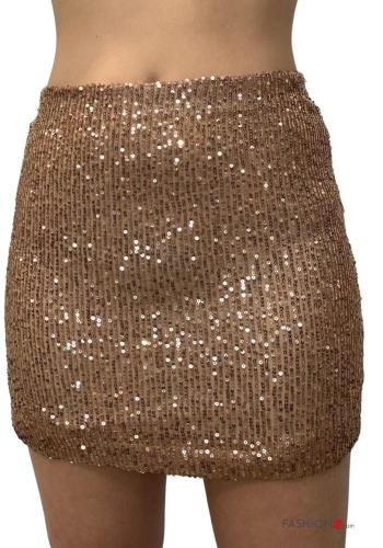 Mini skirt with lining with elastic with sequins - ph 1