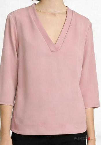 Blusa scollo a V maniche a tre quarti - ph 1
