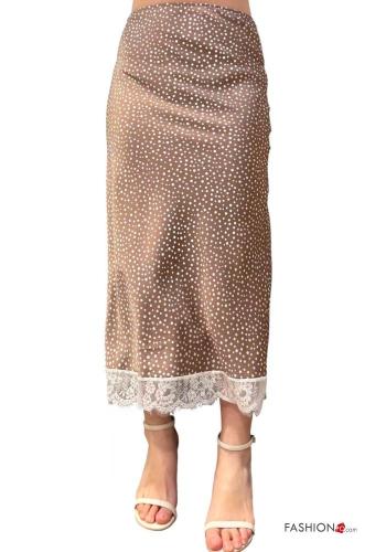 Polka-dot lace trim Skirt