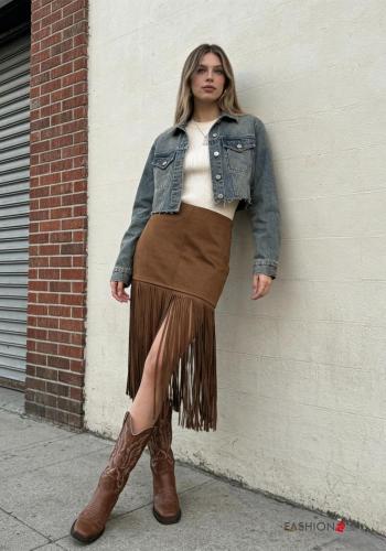 Skirt with zip with fringe - ph 1
