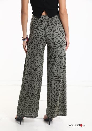 Pantalone wide leg Fantasia geometrica con elastico - ph 2