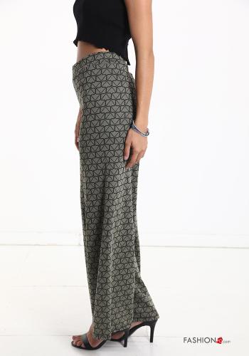 Pantalone wide leg Fantasia geometrica con elastico - ph 3