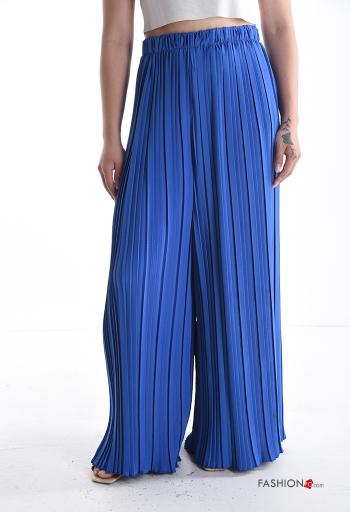 Pantalon plissé wide leg avec élastique