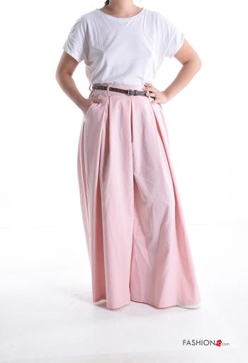 Pantalone wide leg con elastico con cintura con tasche - ph 5