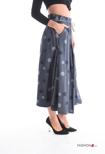 Polka-dot full Cotton Skirt with string with elastic - ph 3