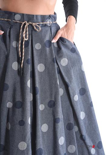 Polka-dot full Cotton Skirt with string with elastic - ph 4