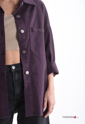 long sleeve with collar Cotton Shirt with buttons with pockets - ph 4