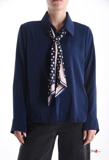 long sleeve with collar Shirt with buttons with scarf - ph 1