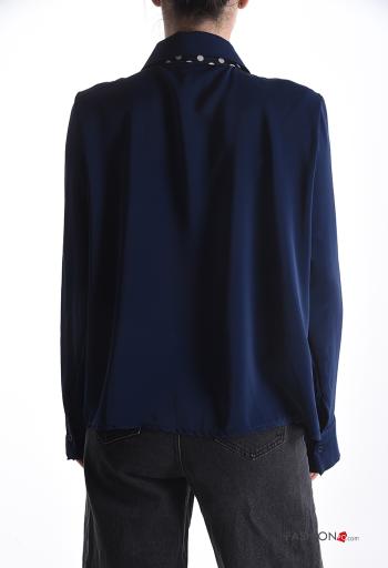 long sleeve with collar Shirt with buttons with scarf - ph 2