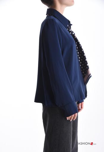 long sleeve with collar Shirt with buttons with scarf - ph 3