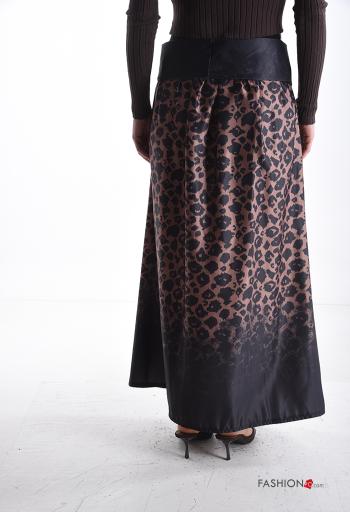 Animal print Skirt with bow with fabric belt - ph 2