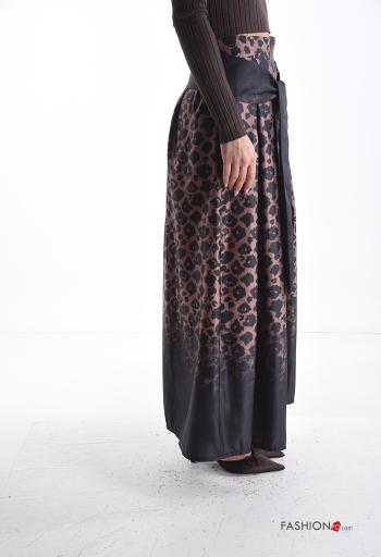 Animal print Skirt with bow with fabric belt - ph 3