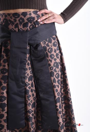 Animal print Skirt with bow with fabric belt - ph 4