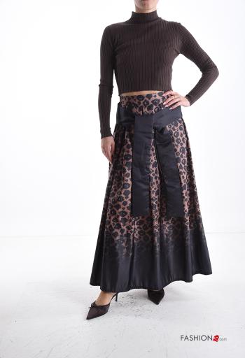Animal print Skirt with bow with fabric belt - ph 5