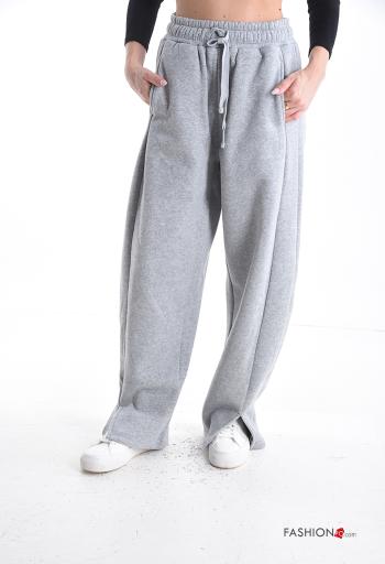 Cotton Joggers with elastic with split with pockets