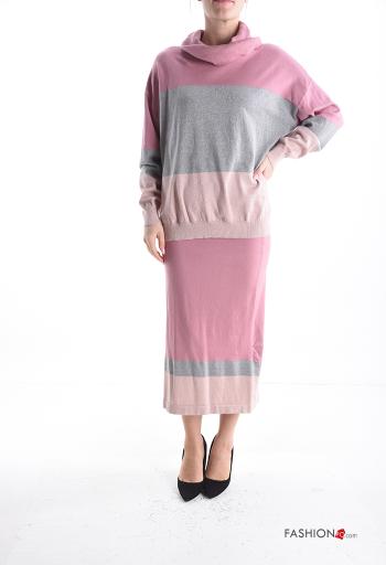 Conjunto manga comprida às riscas com gola subida com elástico - ph 1