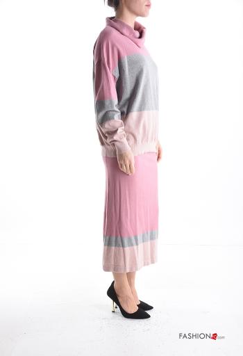 Conjunto manga comprida às riscas com gola subida com elástico - ph 3