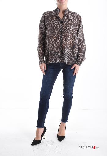 Animal print long sleeve Shirt with buttons - ph 5