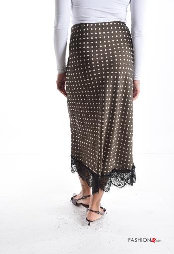 Polka-dot lace trim satin Skirt with elastic - ph 2