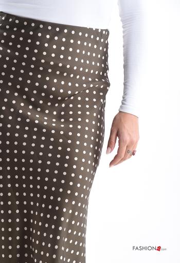 Polka-dot lace trim satin Skirt with elastic - ph 4